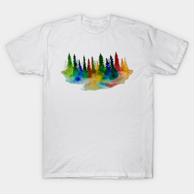 Rainbow forest T-Shirt by Whettpaint